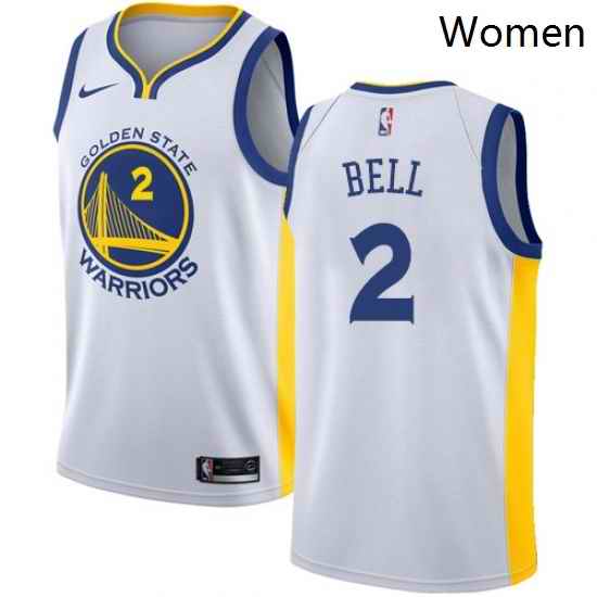 Womens Nike Golden State Warriors 2 Jordan Bell Authentic White Home NBA Jersey Association Edition